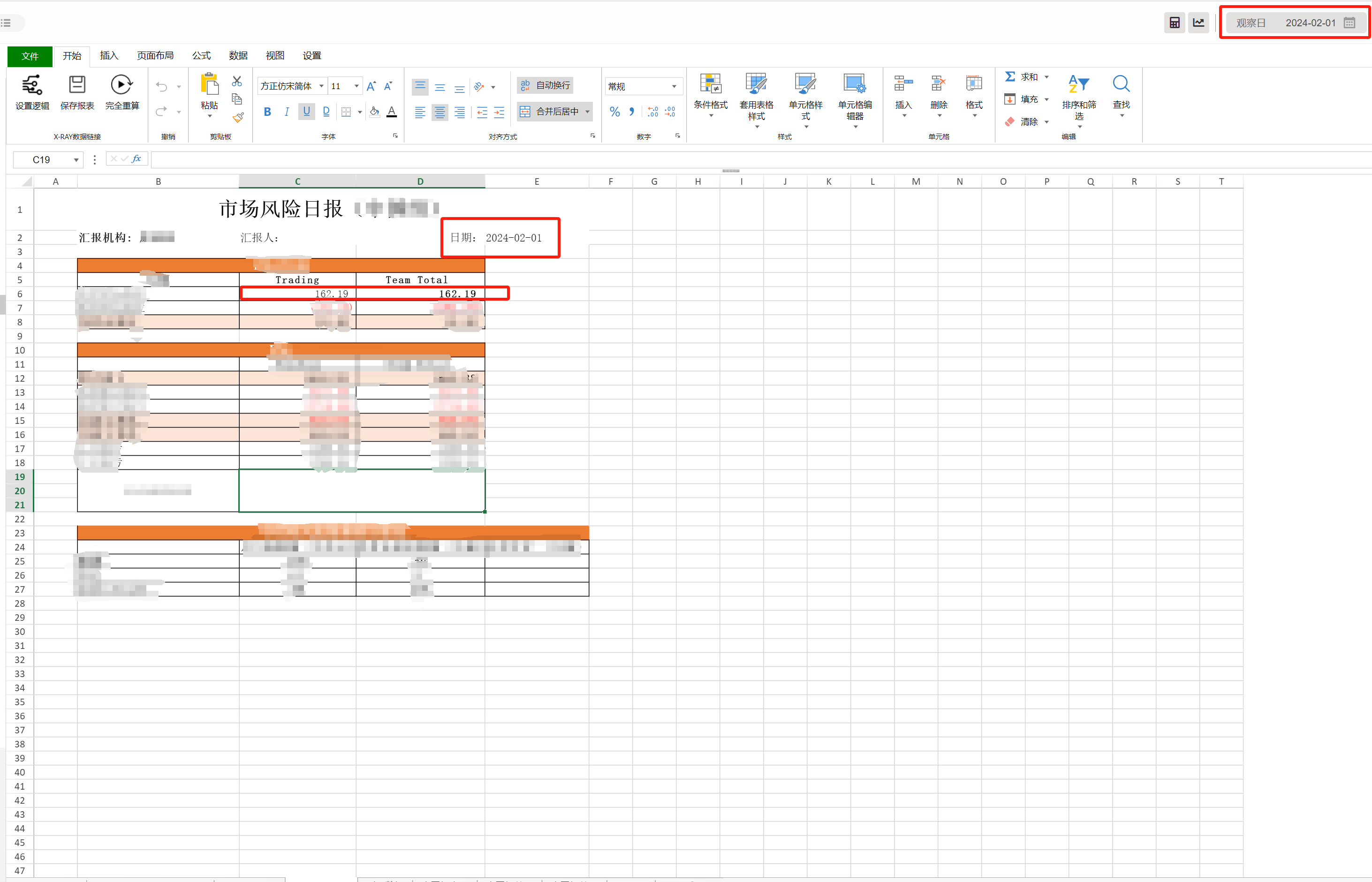 Switching observation days allows you to see the real-time changes in the data.